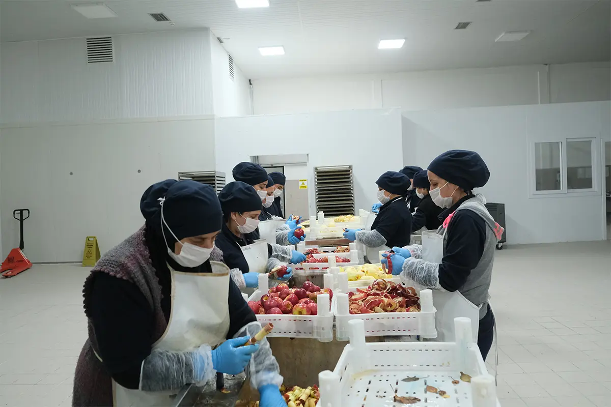 Anamour Natural üretim tesisinde çalışan kadınlar
