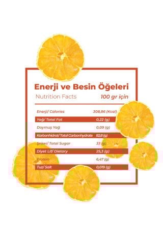 3'lü Portakal Kurusu - Cips Portakal (Şekersiz) - Kuru Meyve Kıtırı 75 Gram