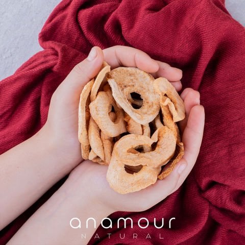 Anamour Natural Dried Apple - Chips Apple (No Sugar Added) - 3 Pack Dried Fruit 75g