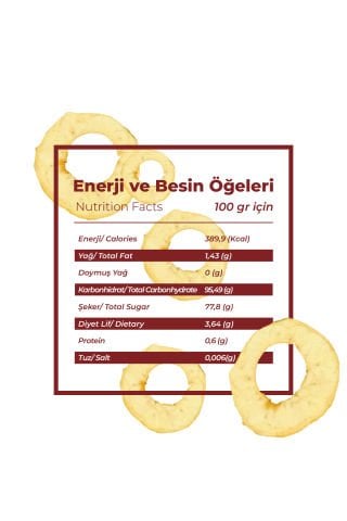 Anamour Natural Dried Apple - Chips Apple (No Sugar Added) - 3 Pack Dried Fruit 75g