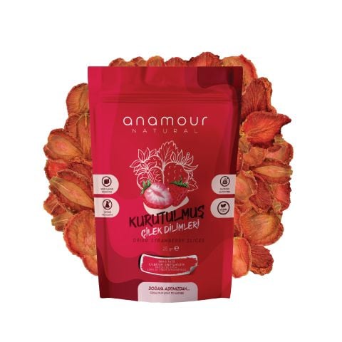 Dried Strawberry - Chips Strawberry (Sugar-Free) - Dried Fruit Crunch 25 Grams