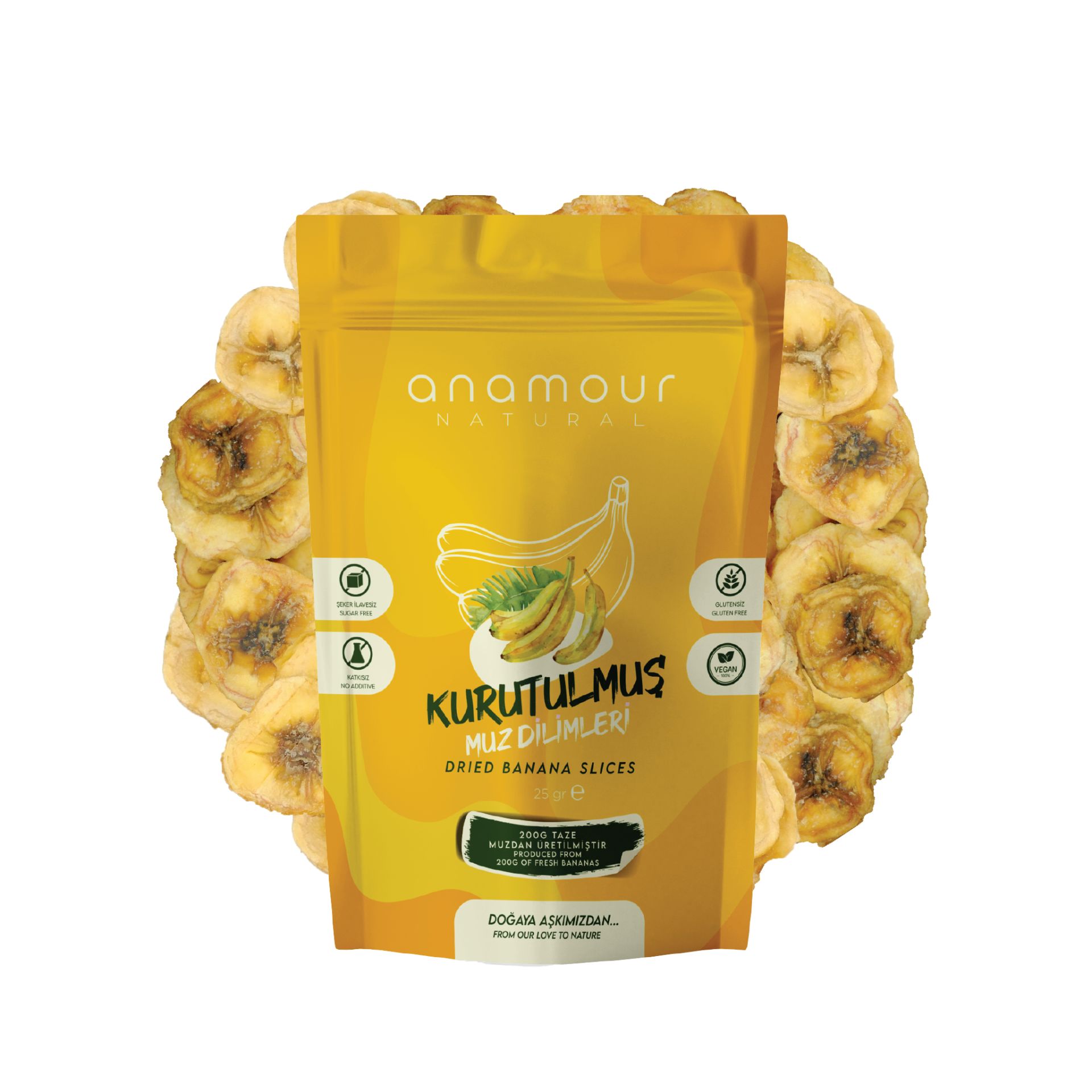 Muz Kurusu - Cips Muz (Şekersiz) - Kuru Meyve Kıtırı 25 Gram